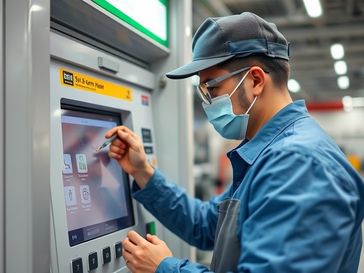 Terminal de autoservicio operativo en una sucursal